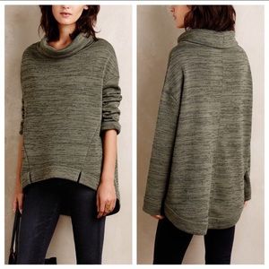 •Anthropologie• green cowl neck sweatshirt